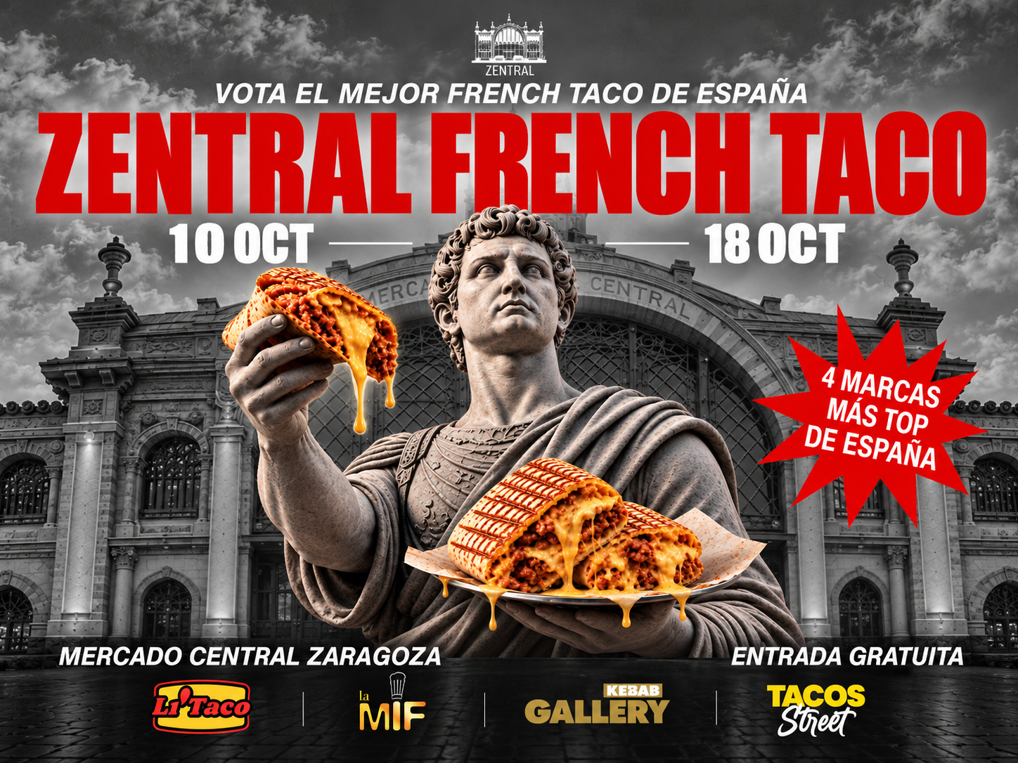 Mucho queso y cuatro rivales: Zaragoza busca su French Taco favorito durante las fiestas del Pilar.